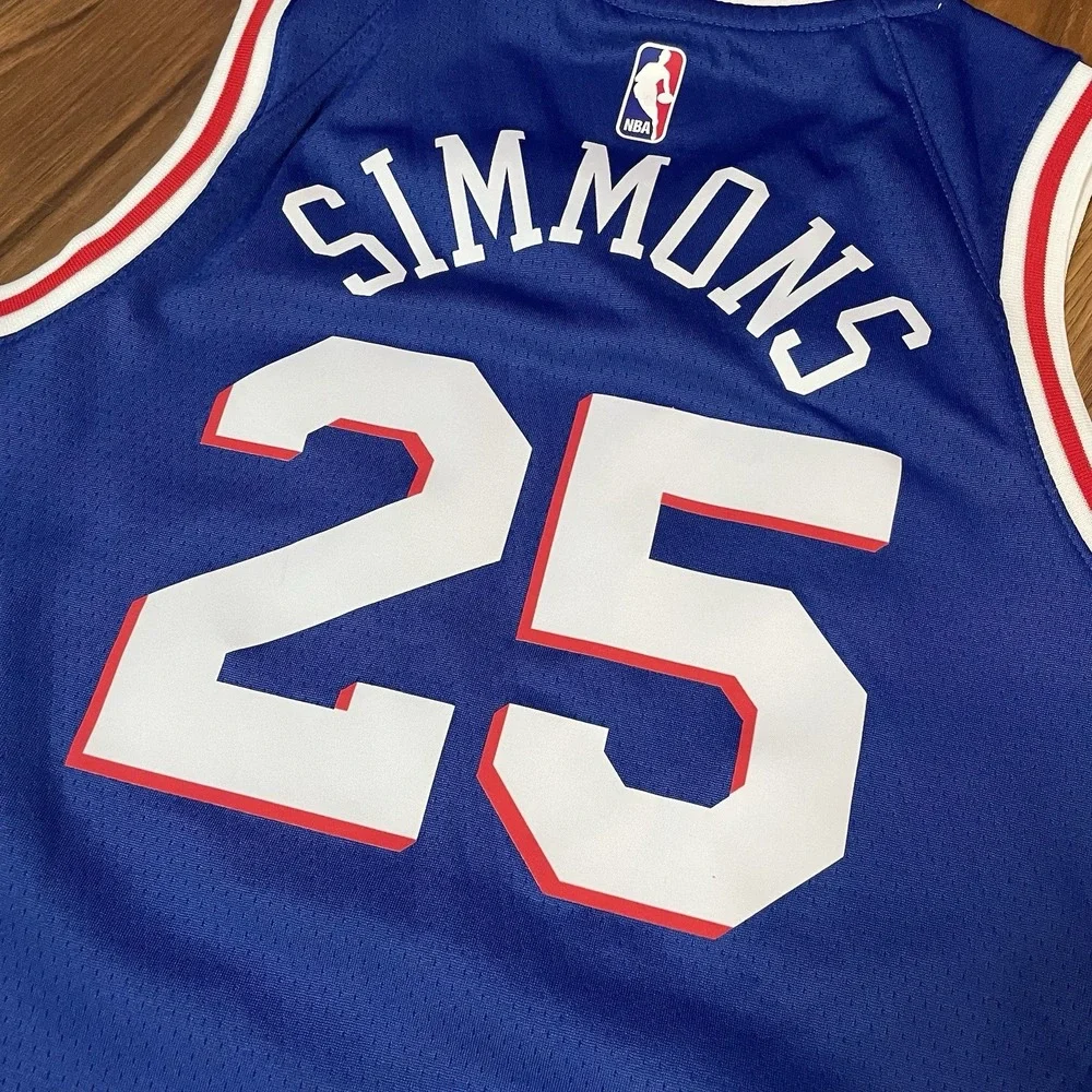 Nike Youth M NBA Philadelphia 76ers PHILA Ben Simmons #25 Swingman Jersey Blue